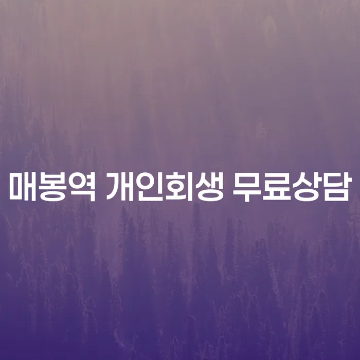 매봉역 개인회생 무료상담