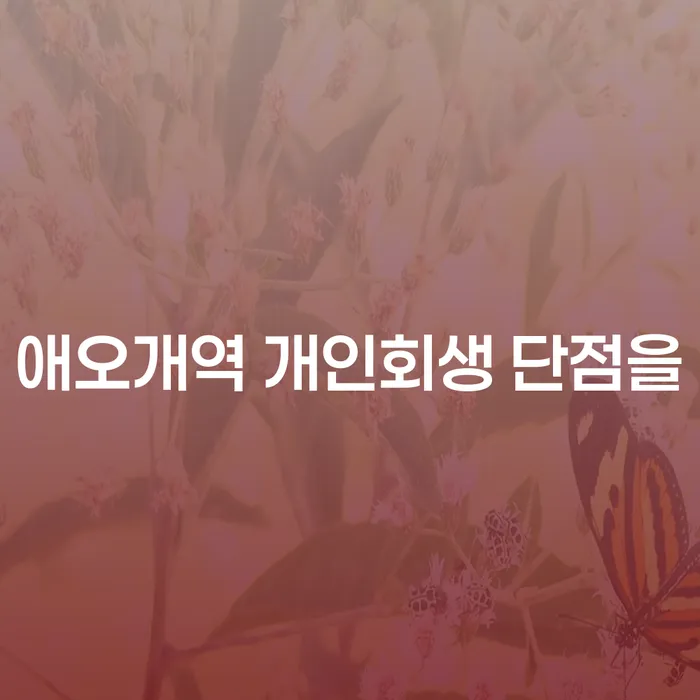 애오개역 개인회생 단점을
