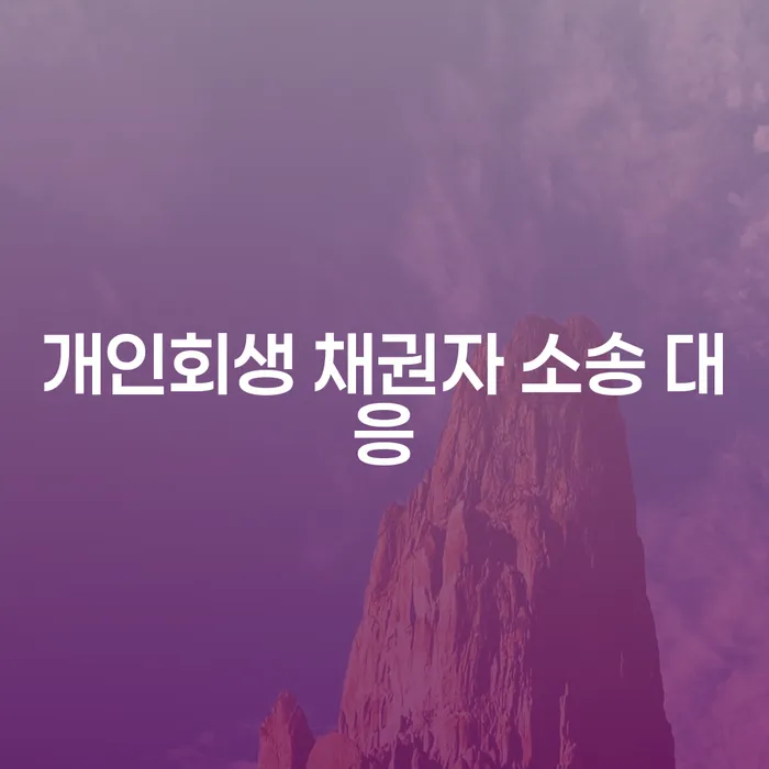 개인회생 채권자 소송 대응 방법은 무엇일까요?